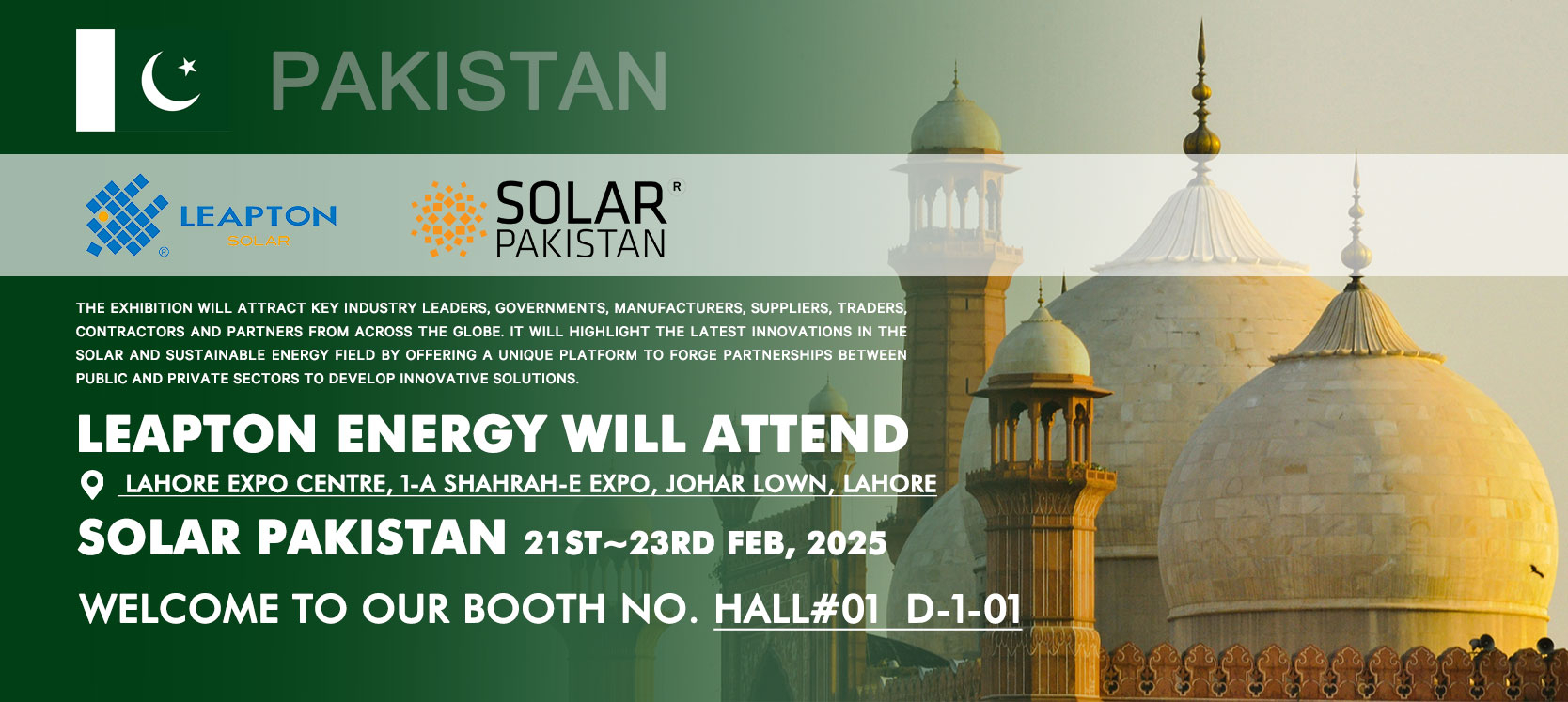 Leapton Energy to Exhibit at Solar Pakistan 2025 – Join Us to Explore Solar and Energy Storage Solutions!